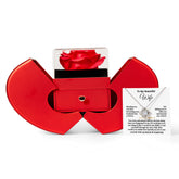 To My Beautiful Wife - Falling In Love Necklace With Red Heart Rose Box - Anniversary Gift for Her